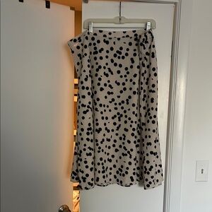 T Tahari Black and White Asymmetrical Midi Skirt